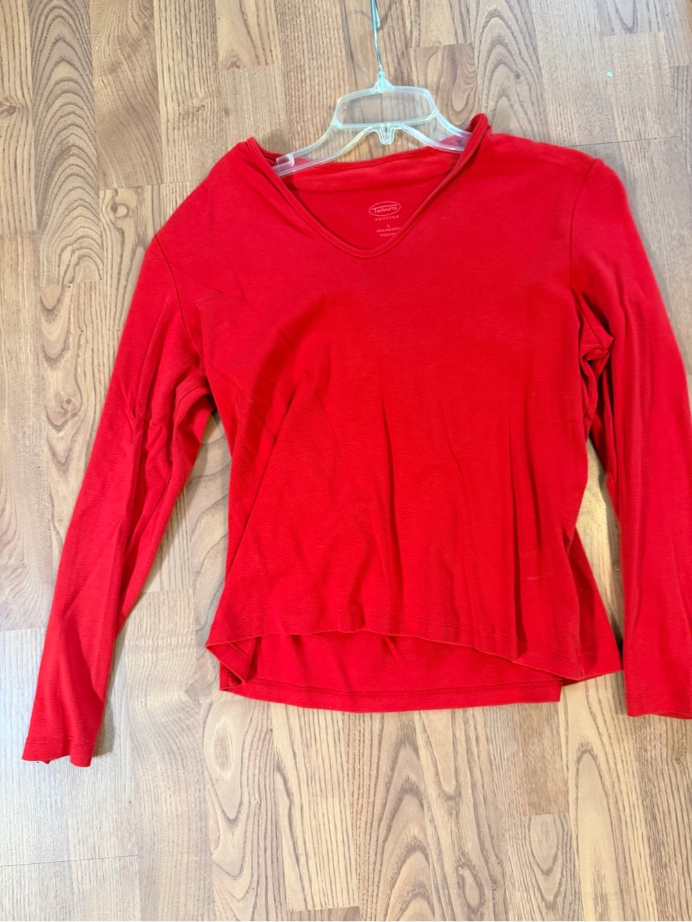 Talbots Bright Red Long-Sleeve V-Neck Top